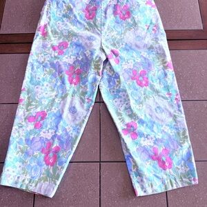 Crazy Horse Liz Claiborne Capri Size 12 Vintage y2K Floral Cropped Pants